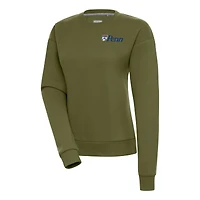 Women's Antigua Olive Pennsylvania Quakers Victory Crewneck Pullover Sweatshirt