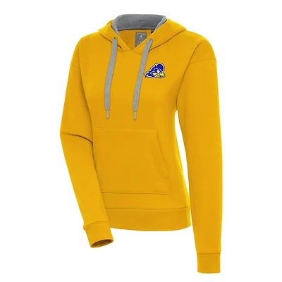 Women's Antigua Gold Delaware Fightin' Blue Hens Victory Pullover Hoodie