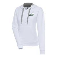 Women's Antigua White Florida Gulf Coast Eagles Victory Pullover Hoodie