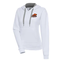 Women's Antigua White Bucknell Bison Victory Pullover Hoodie