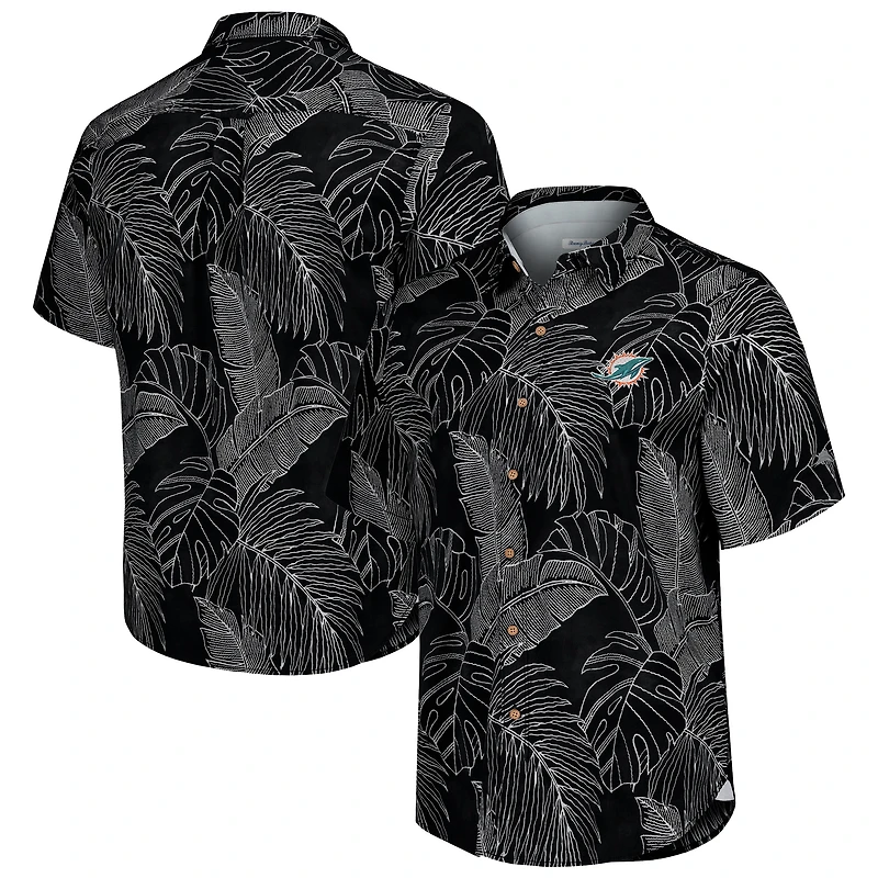 Men's Tommy Bahama Black Miami Dolphins Sport Vine Line Button-Down Shirt