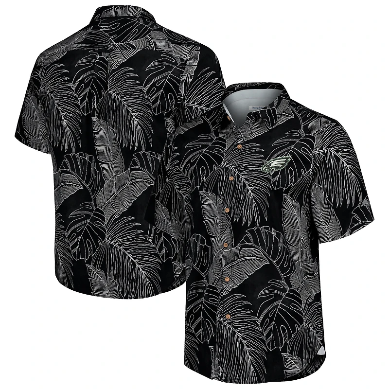 Men's Tommy Bahama Black Philadelphia Eagles Sport Vine Line Button-Down Shirt