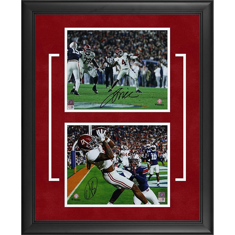 Jalen Milroe & Isaiah Bond Alabama Crimson Tide Autographed Framed Dual 8" x 10" 4th and 31 Photographs