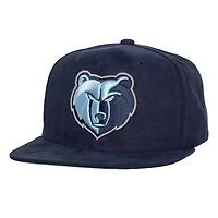 Men's Mitchell & Ness Navy Memphis Grizzlies Sweet Suede Snapback Hat