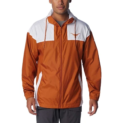 Men's Columbia Texas Orange Texas Longhorns Flash Challenger Omni-Shade Full-Zip Hoodie Windbreaker