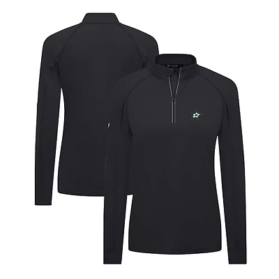 Women's Levelwear Black Dallas Stars Kinetic Insignia Core Quarter-Zip Pullover Top