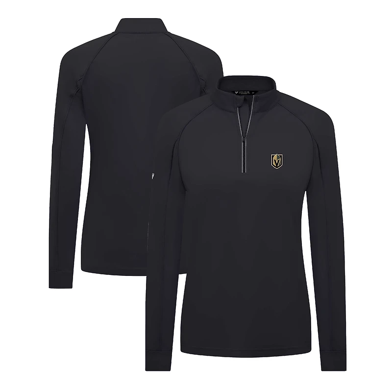 Women's Levelwear Black Vegas Golden Knights Kinetic Insignia Core Quarter-Zip Pullover Top