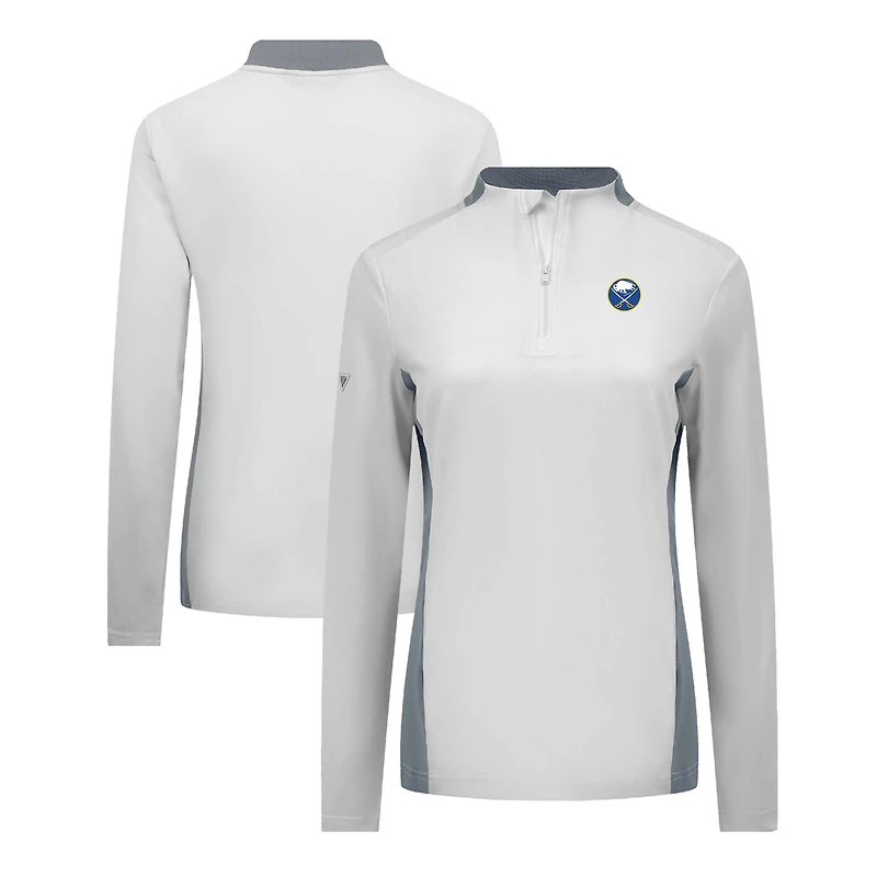 Women's Levelwear White Buffalo Sabres Moxie Insignia Core Quarter-Zip Pullover Top