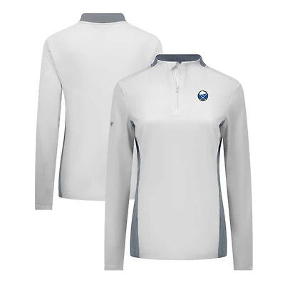 Women's Levelwear White Buffalo Sabres Moxie Insignia Core Quarter-Zip Pullover Top