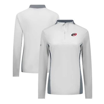 Women's Levelwear White Carolina Hurricanes Moxie Insignia Core Quarter-Zip Pullover Top