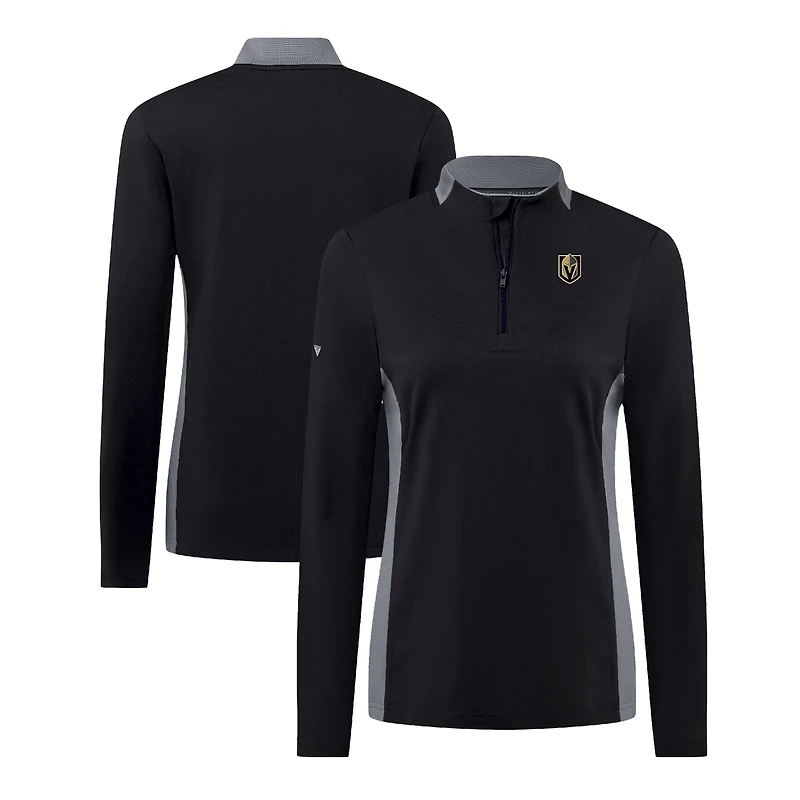 Women's Levelwear Black Vegas Golden Knights Moxie Insignia Core Quarter-Zip Pullover Top