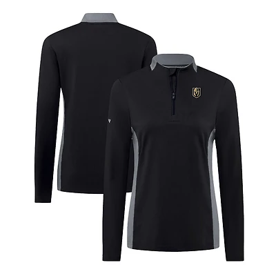 Women's Levelwear Black Vegas Golden Knights Moxie Insignia Core Quarter-Zip Pullover Top