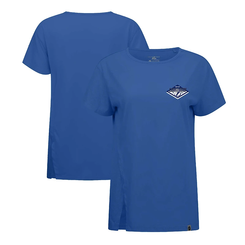 Women's Levelwear Blue Tampa Bay Lightning Influx Club Patch 2.0 T-Shirt
