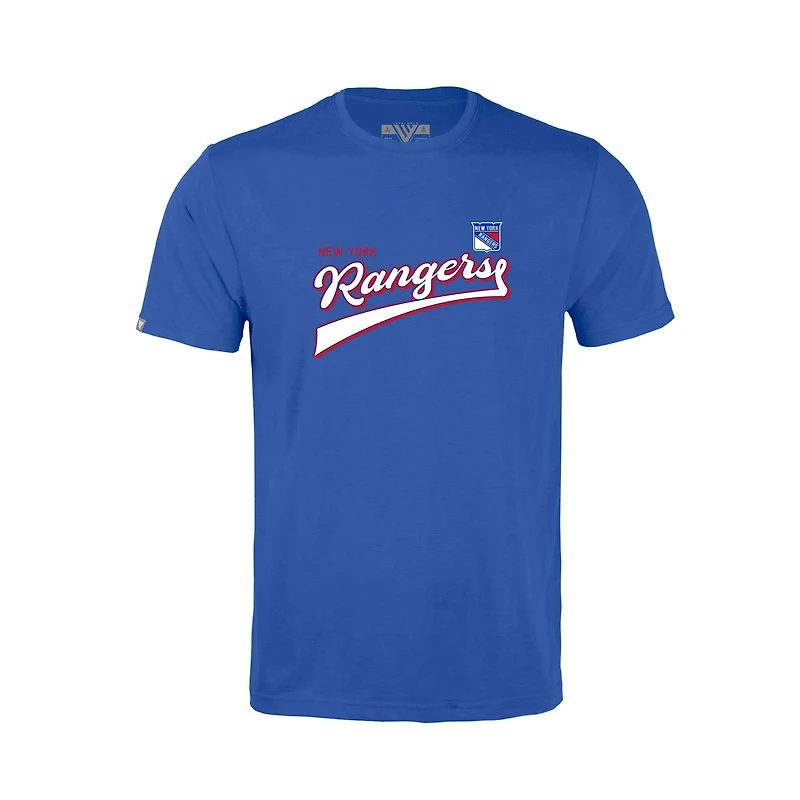 Youth Levelwear Blue New York Rangers Little Richmond Retro Script T-Shirt