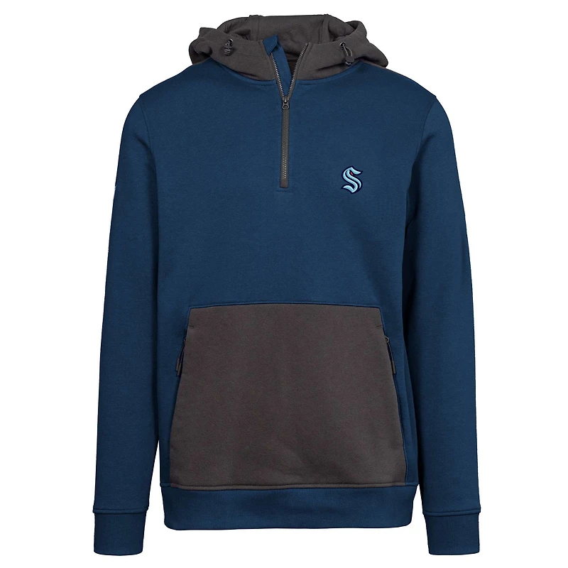 Men's Levelwear Deep Sea Blue Seattle Kraken Chicane Insignia Core Half-Zip Pullover Hoodie