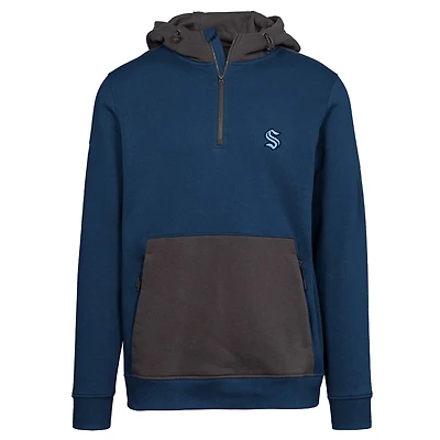 Men's Levelwear Deep Sea Blue Seattle Kraken Chicane Insignia Core Half-Zip Pullover Hoodie