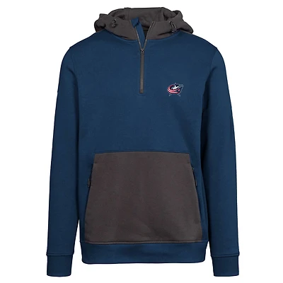 Men's Levelwear Navy Columbus Blue Jackets Chicane Insignia Core Half-Zip Pullover Hoodie