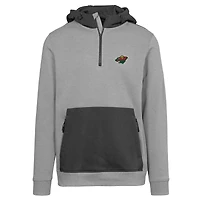 Men's Levelwear Heather Gray Minnesota Wild Chicane Insignia Core Half-Zip Pullover Hoodie