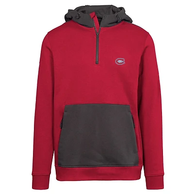 Men's Levelwear Red Montreal Canadiens Chicane Insignia Core Half-Zip Pullover Hoodie