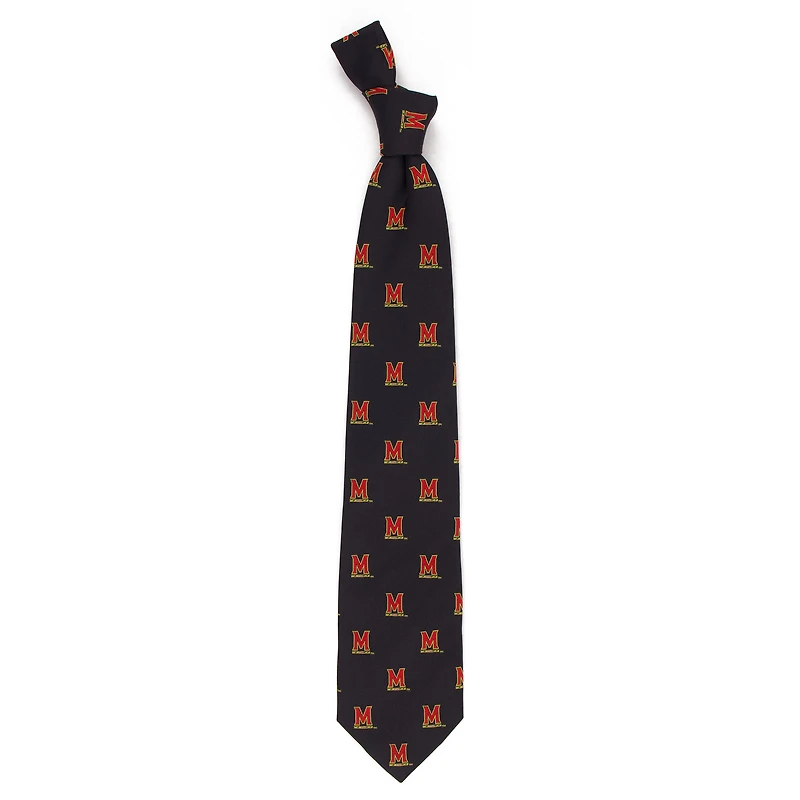 Men's Black Maryland Terrapins Echo Woven Silk Tie