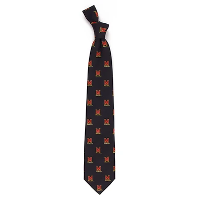Men's Black Maryland Terrapins Echo Woven Silk Tie