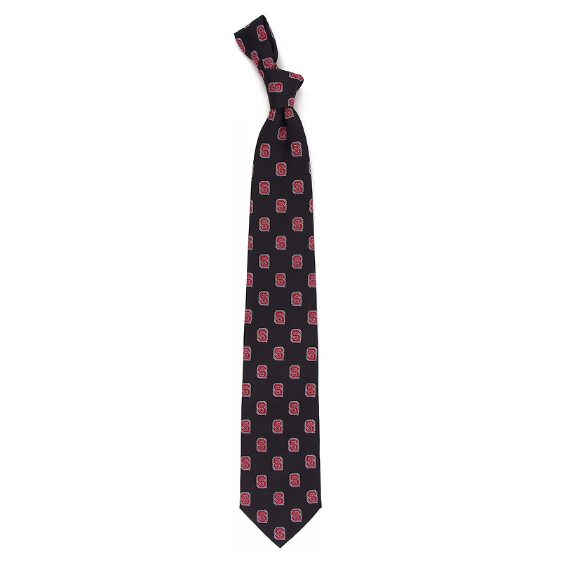 Men's Black NC State Wolfpack Echo Woven Silk Tie