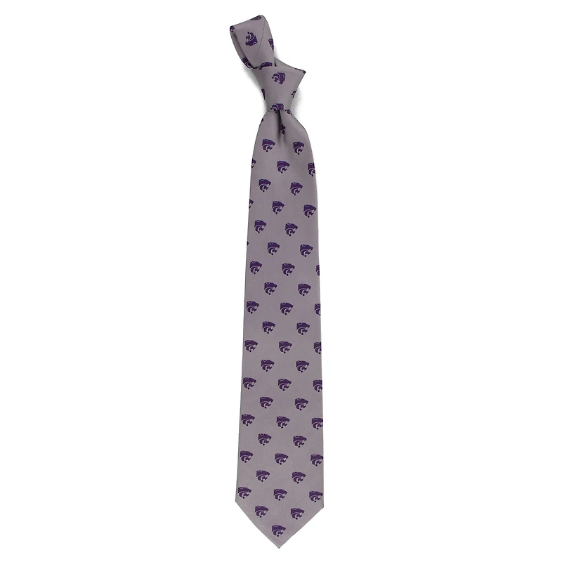 Men's Silver Kansas State Wildcats Echo Woven Silk Tie