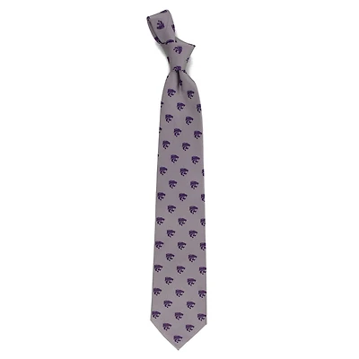 Men's Silver Kansas State Wildcats Echo Woven Silk Tie