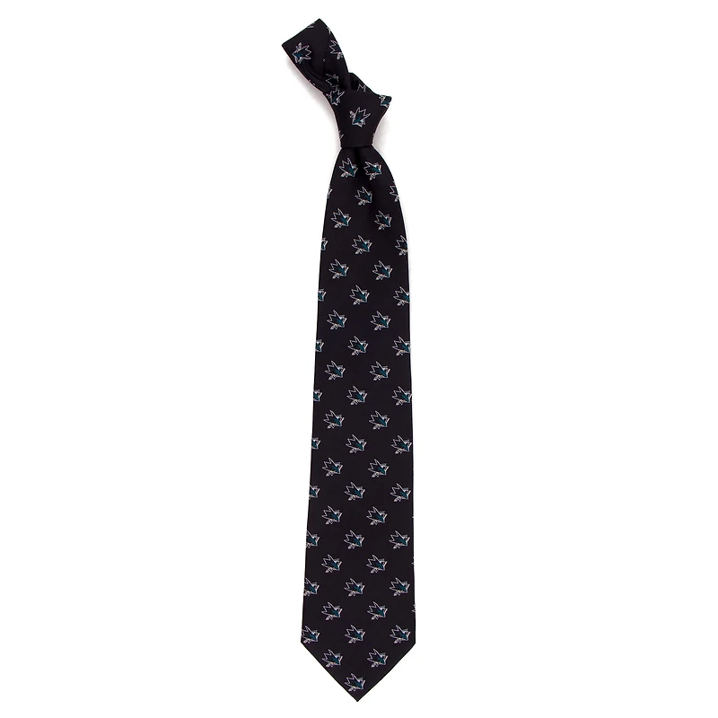 Men's Black San Jose Sharks Echo Woven Silk Tie