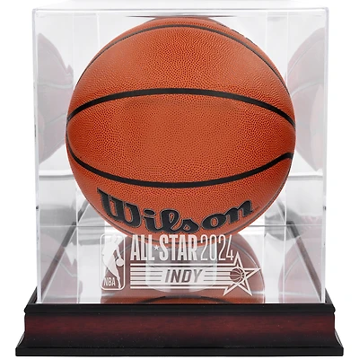 NBA 2024 All-Star Game Logo Mahogany Basketball Display Case
