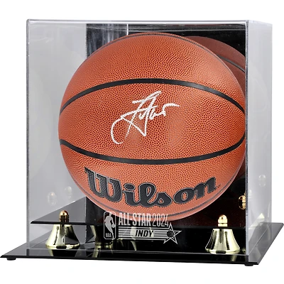 Nikola Jokic Denver Nuggets Autographed Wilson Authentic Series Indoor/Outdoor Basketball with Golden Classic 2024 NBA All-Star Game Logo Display Case