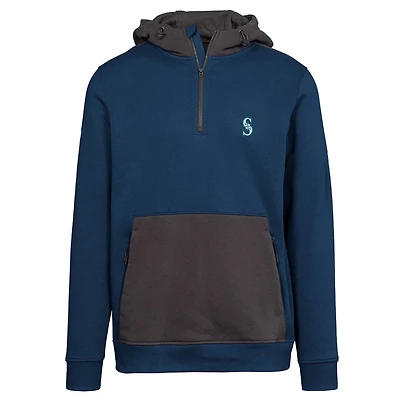 Men's Levelwear Navy Seattle Mariners Chicane Insignia Quarter-Zip Hoodie