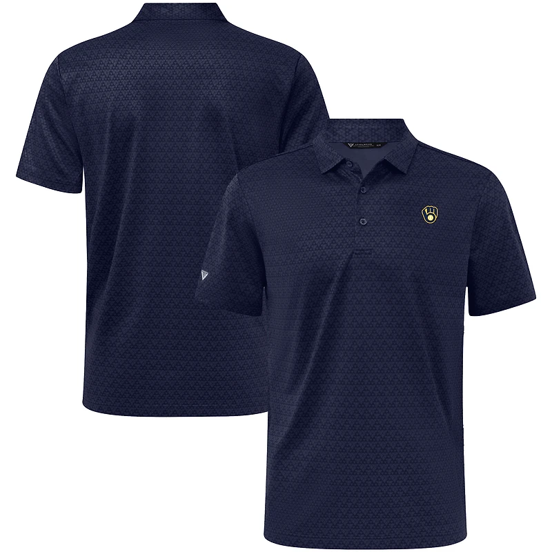 Men's Levelwear Navy Milwaukee Brewers System Insignia Polo