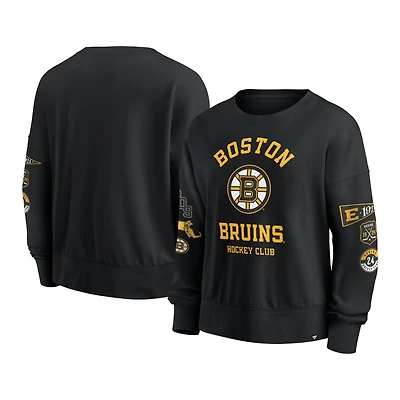 Women's Fanatics Black Boston Bruins Go Team Pullover Sweatshirt