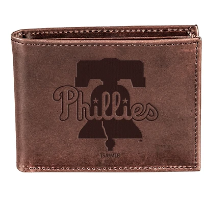 Brown Philadelphia Phillies Bi-Fold Leather Wallet