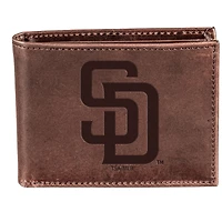 Brown San Diego Padres Bi-Fold Leather Wallet