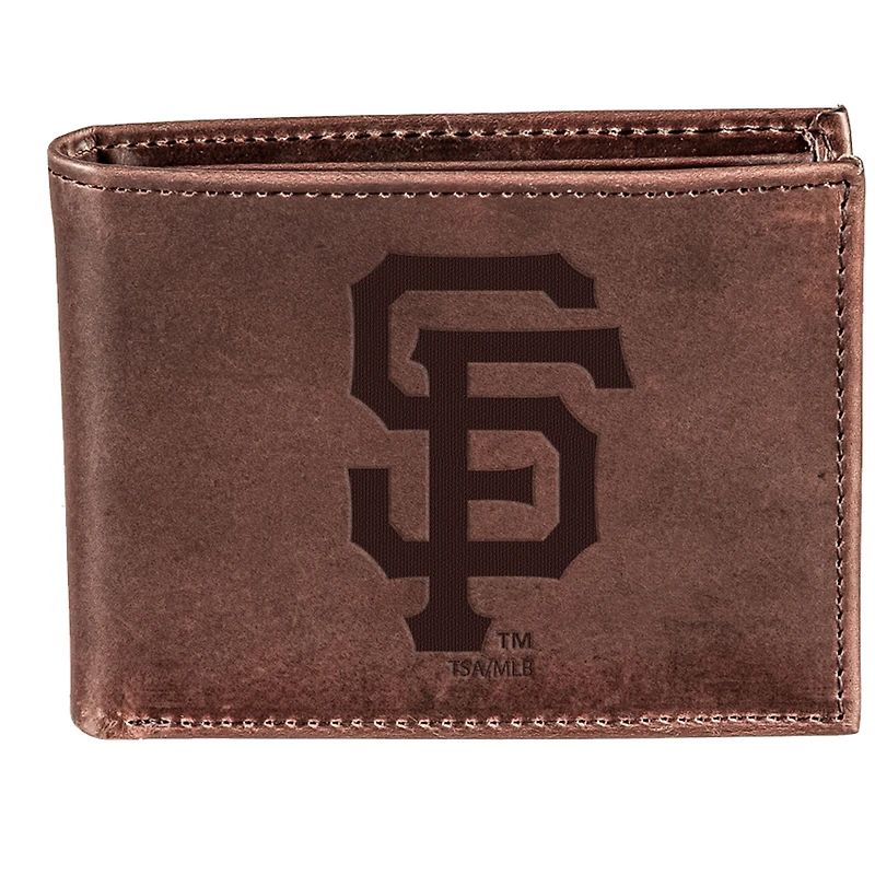Brown San Francisco Giants Bi-Fold Leather Wallet