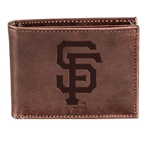 Brown San Francisco Giants Bi-Fold Leather Wallet