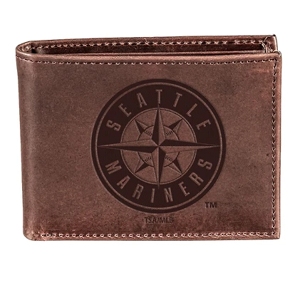 Brown Seattle Mariners Bi-Fold Leather Wallet
