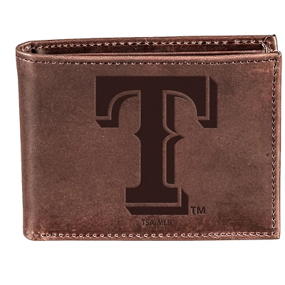 Brown Texas Rangers Bi-Fold Leather Wallet