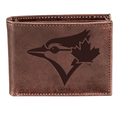 Brown Toronto Blue Jays Bi-Fold Leather Wallet