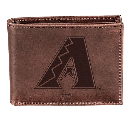 Brown Arizona Diamondbacks Bi-Fold Leather Wallet