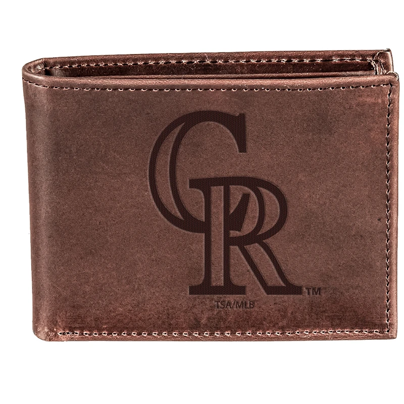 Brown Colorado Rockies Bi-Fold Leather Wallet