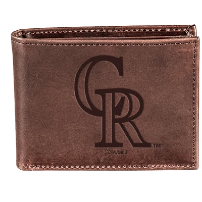 Brown Colorado Rockies Bi-Fold Leather Wallet