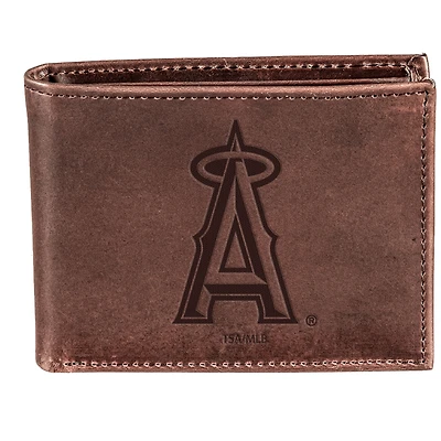 Brown Los Angeles Angels Bi-Fold Leather Wallet