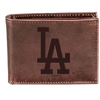 Brown Los Angeles Dodgers Bi-Fold Leather Wallet