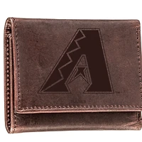 Brown Arizona Diamondbacks Tri-Fold Leather Wallet