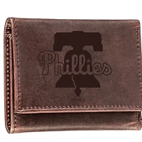 Brown Philadelphia Phillies Tri-Fold Leather Wallet