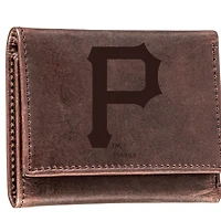 Brown Pittsburgh Pirates Tri-Fold Leather Wallet