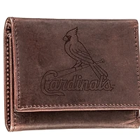 Brown St. Louis Cardinals Tri-Fold Leather Wallet
